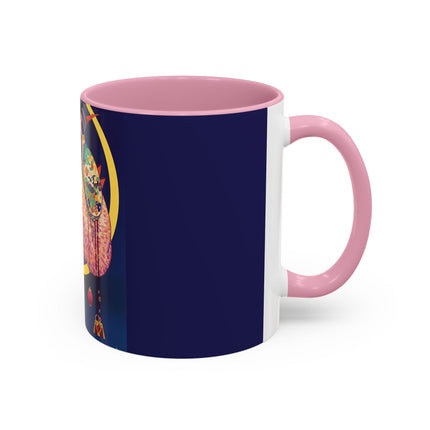 Moonlit Reflections Colorful Mug (11oz, 15oz) – Celestial Elegance, Art Deco Beauty & Dreamy Style