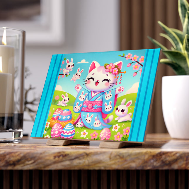 Springtime Kitten’s Easter Joy Ceramic Tile