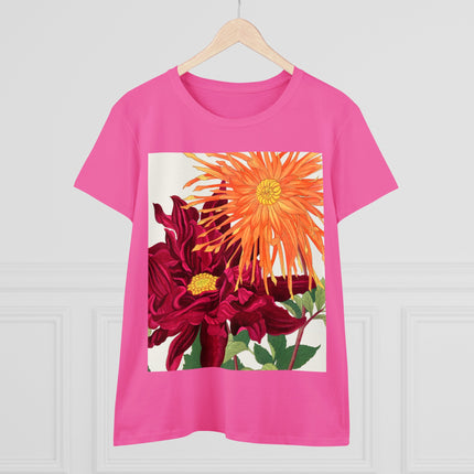 Dahlia Flower by Tanigami Kônan Women's Midweight Cotton Tee