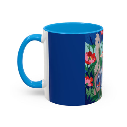 The Lady Of The Scarlet Bow Colorful Mugs – Art Deco Botanical Archer Elegance
