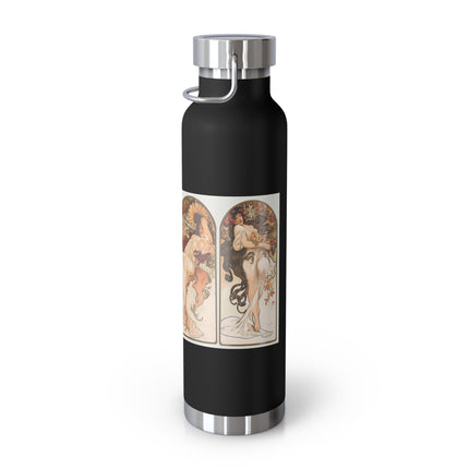 The Seasons by Alphonse Maria Mucha Copper Vacuum Insulated Bottle, 22oz