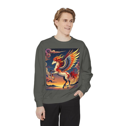 Flame-Winged Horse at Sunset Sweatshirt