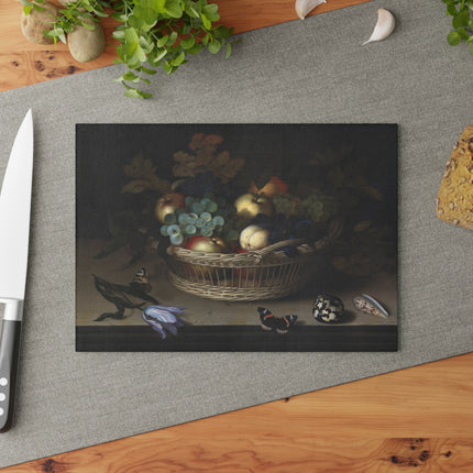 Still Life by Balthasar Van der Ast Glass Cutting Board