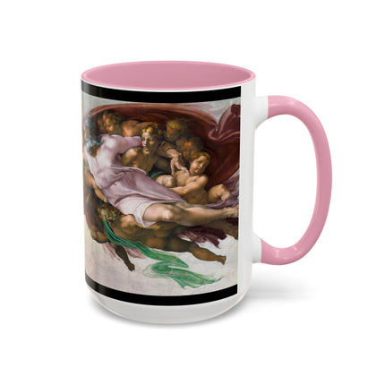 The Creation of Adam by Michelangelo Buonarroti Colorful Mugs (11oz, 15oz)