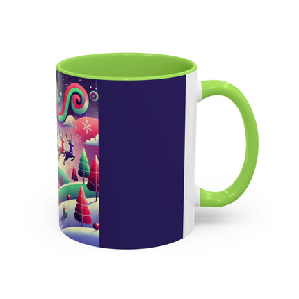 Festive Reindeer Flight Colorful Mugs (11oz, 15oz)