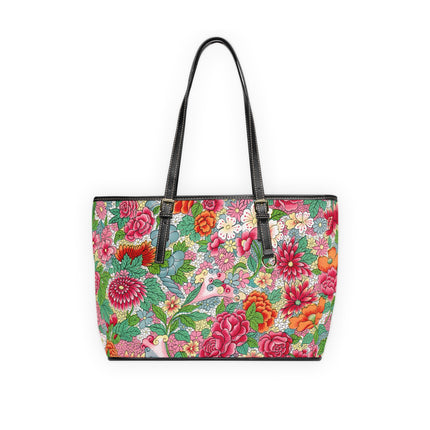 Colorful Flower Pattern by Owen Jones PU Leather Shoulder Bag