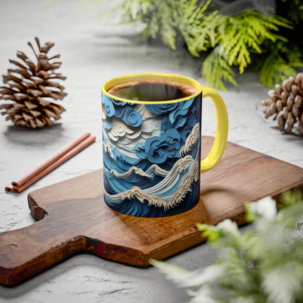 Dramatic Ocean with Crashing Waves Colorful Mugs (11oz, 15oz)
