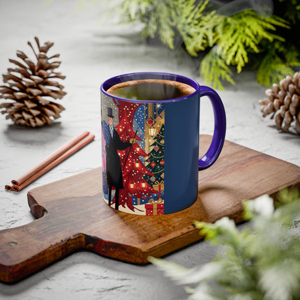 🎩🎄 Christmas Eve Promenade Colorful Mug – Art Deco Holiday Elegance