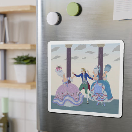 🎭🌸 Blindman’s Bluff Die-Cut Magnets – Rococo Courtship Whimsy