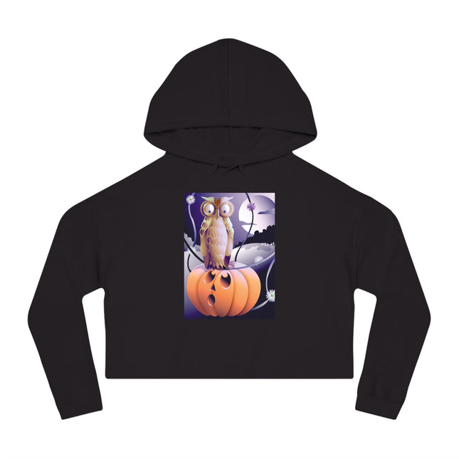 The Startled Pumpkin Women’s Cropped Hooded Sweatshirt
