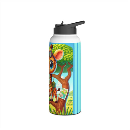 Giraffe Lookout Stainless Steel Water Bottle, Standard Lid