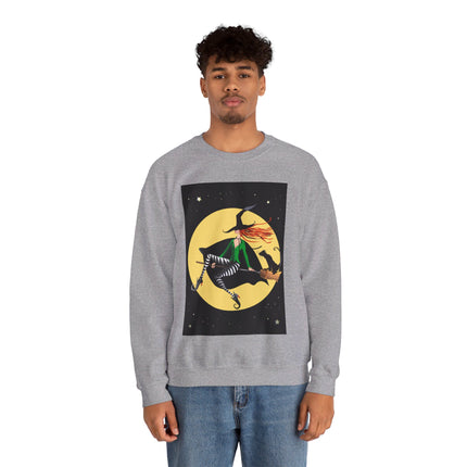 A Witch’s Moonlit Flight Unisex Heavy Blend™ Crewneck Sweatshirt