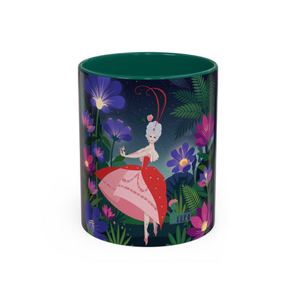 Moonlight Waltz Among The Blossoms Colorful Mugs – Art Deco Floral Enchantment