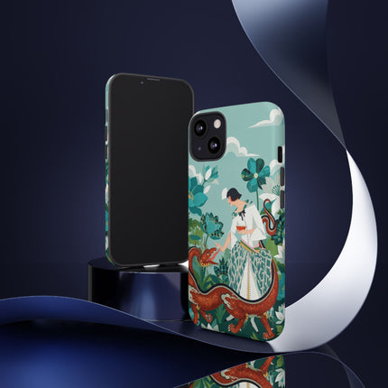 🐉🌿 The Dragon Keeper Phone Case – Art Deco Floral Fantasy