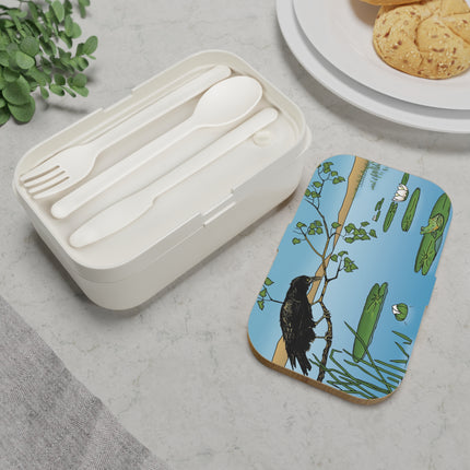 The Crow, The Frog, And The Lily Pond Bento Lunch Box
