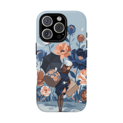 ☂️🌺 The Lady Of The Traveling Garden Phone Case – Art Deco Floral Adventure