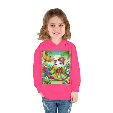 Parrot Dance of the Geisha Kitten Toddler Pullover Fleece Hoodie