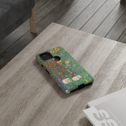 Farm Garden with Sunflowers by Gustav Klimt Phone Cases