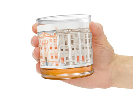 Amsterdam Canal Houses by Johan Teyler Rocks Glass. 10oz