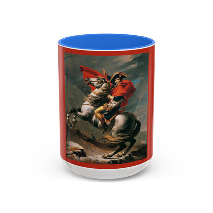 Napoleon Crossing the Alps by Jacques-Louis David Colorful Mugs (11oz, 15oz)