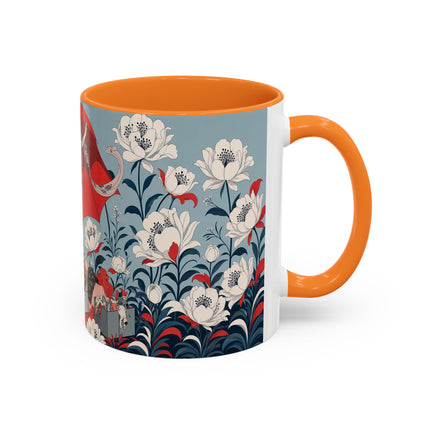 ❤️🌺 The Scarlet Parasol Spectacle Colorful Mug – Art Deco Fashion Elegance