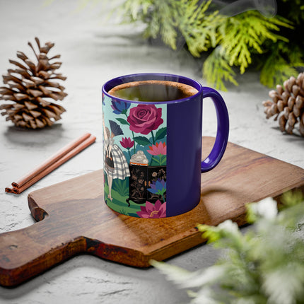 The Lady Of The Lotus Garden Colorful Mugs – Art Deco Botanical Elegance