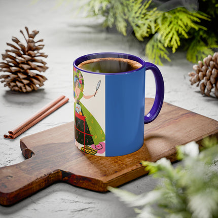 Lady with the Golden Fish Colorful Mugs – Whimsical Fashion & Playful Fantasy