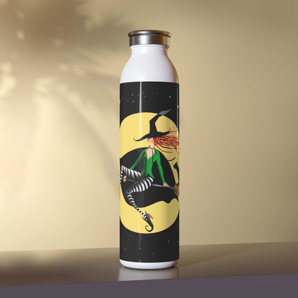 A Witch’s Moonlit Flight Slim Water Bottle