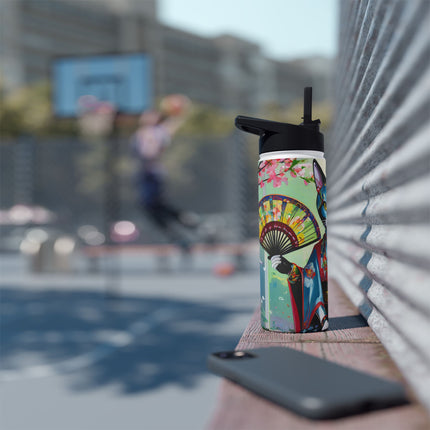 Cyberpunk Geisha Stainless Steel Water Bottle