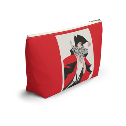 Crimson Masquerade Cosmetic Bag – Dramatic Grace & Bold Elegance