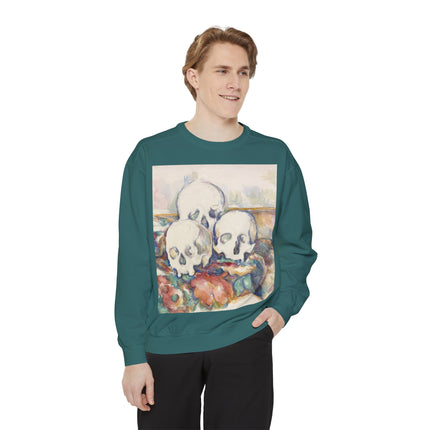 The Three Skulls by Paul Cézanne Garment-Dyed Sweatshirt