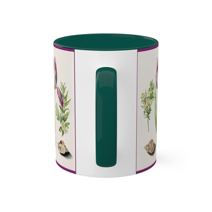 Tulip, Branches of Myrtle and Shells by Maria Sibylla Merian Colorful Mugs, 11oz