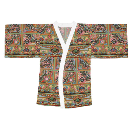 L'Ornement Polychrome by Albert Racine Long Sleeve Kimono Robe (AOP)