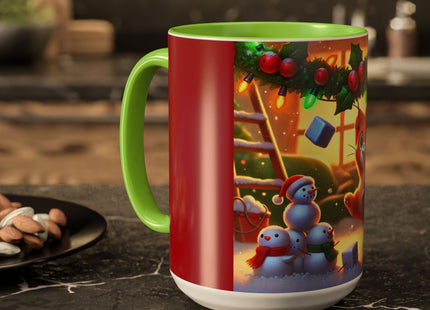 Naughty or Nice Kitten Christmas Colorful Mugs (11oz, 15oz)