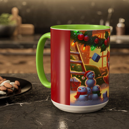 Naughty or Nice Kitten Christmas Colorful Mugs (11oz, 15oz)