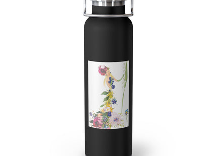 Blooming Splendor: A Floral Transformation Copper Vacuum Insulated Bottle, 22oz