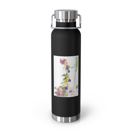 Blooming Splendor: A Floral Transformation Copper Vacuum Insulated Bottle, 22oz