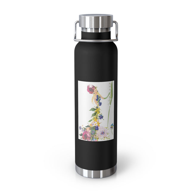 Blooming Splendor: A Floral Transformation Copper Vacuum Insulated Bottle, 22oz