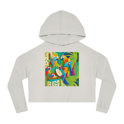 Colorful Macaws Women’s Cropped Hooded Sweatshirt