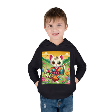 Samurai Kitten Toddler Pullover Fleece Hoodie