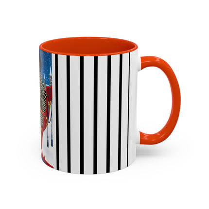 Elegant Winter Woman in Sleigh Colorful Mugs (11oz, 15oz)