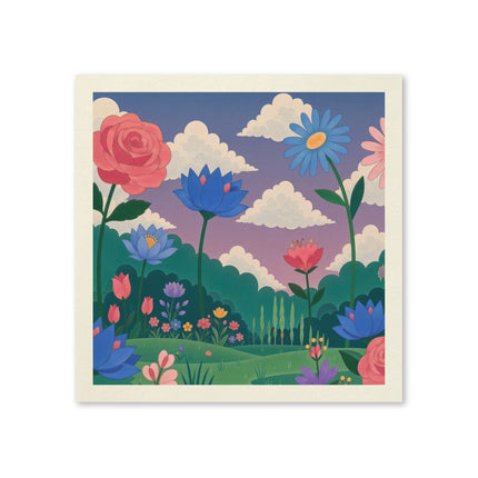 🌸🌈 The Enchanted Rainbow Flower Garden Napkins – Whimsical Botanical Floral Art