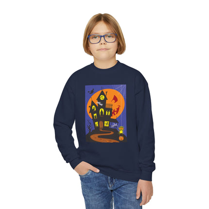 Halloween Night at the Haunted House Youth Crewneck Sweatshirt