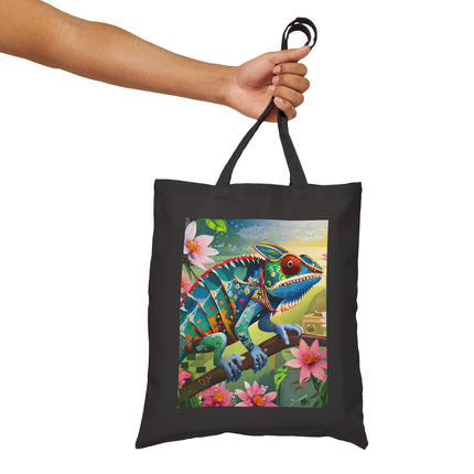 Camouflage Chameleon Cotton Canvas Tote Bag