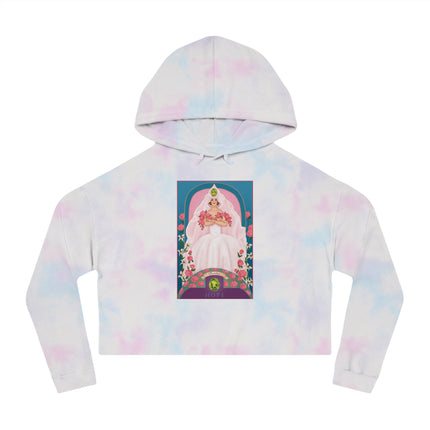 August & Peridot (from the Gem Series) by Sofia Chiostri Women’s Cropped Hooded Sweatshirt
