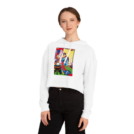 A Timeless Journey by Umberto Brunelleschi Women’s Cropped Hooded Sweatshirt