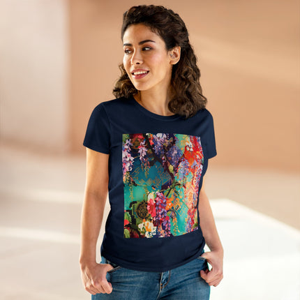 Golden Wisteria Symphony Women's Midweight Cotton Tee