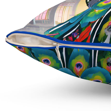 Techno Plumes Spun Polyester Square Pillow