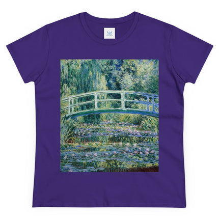 Water Lilies and Japanese Bridge by Claude Monet Women's Midweight Cotton Tee
