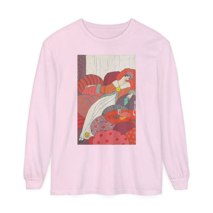 Les Coussins by Georges Lepape Garment-dyed Long Sleeve T-Shirt